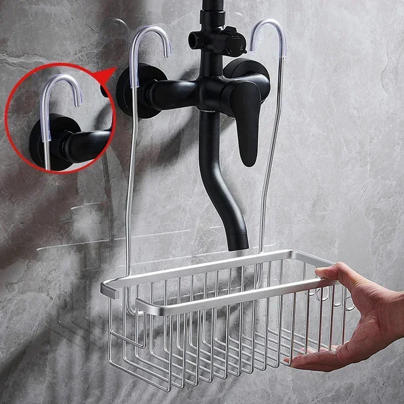 No-Drill Aluminium Shower Shelf - EazerHome