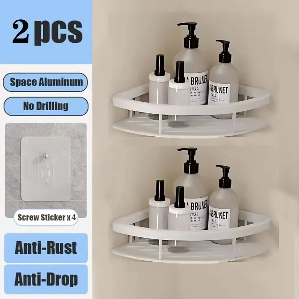 No-Drill Wall-Mounted Shower Corner Shelf - EazerHome