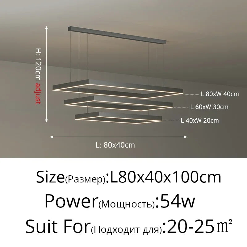 Nordic Square LED Ceiling Chandelier - EazerHome