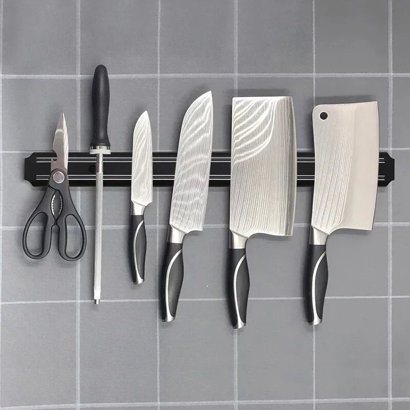 Multipurpose Magnetic Knife Rack Strip Household Kitchen Tools Space-Saving Wall Mounted Magnet Knives Holder With Rack