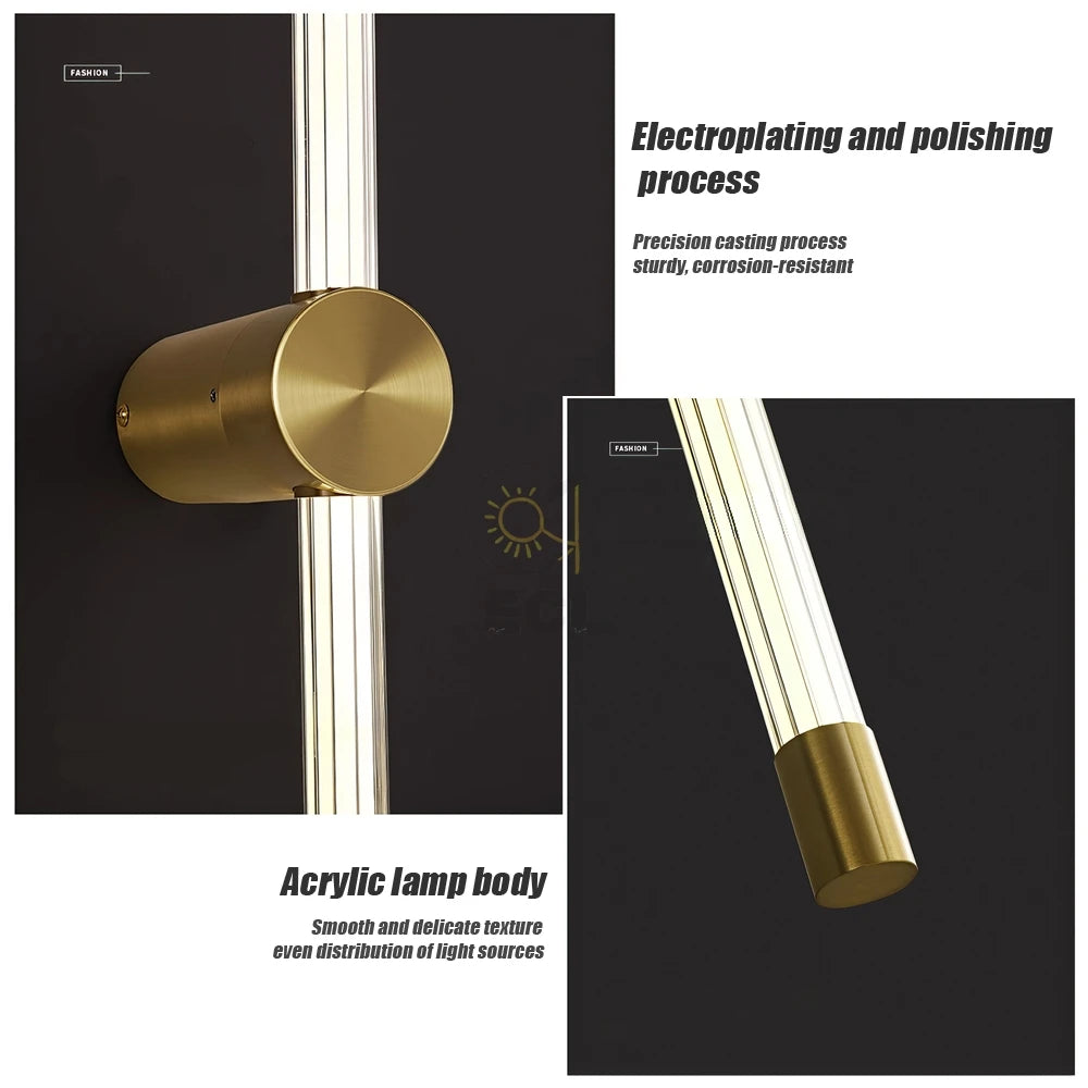 2/1 PCS LED Wall Lamps Wall Lights Decor for Sofa Background Bedroom 360° Rotation Indoor Lighting Fixtures Copper color 85-265V