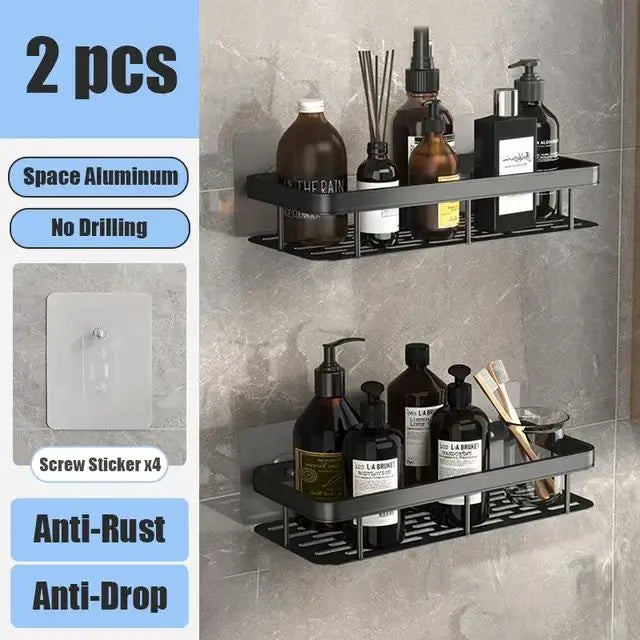 No-Drill Wall-Mounted Shower Corner Shelf - EazerHome