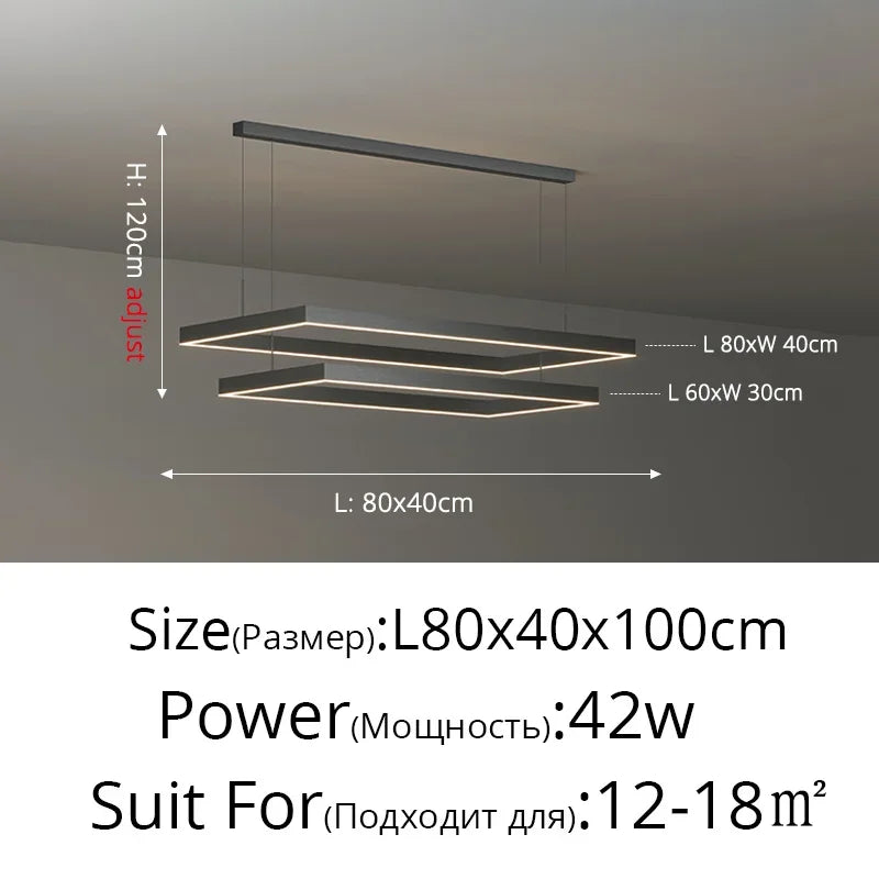 Nordic Square LED Ceiling Chandelier - EazerHome