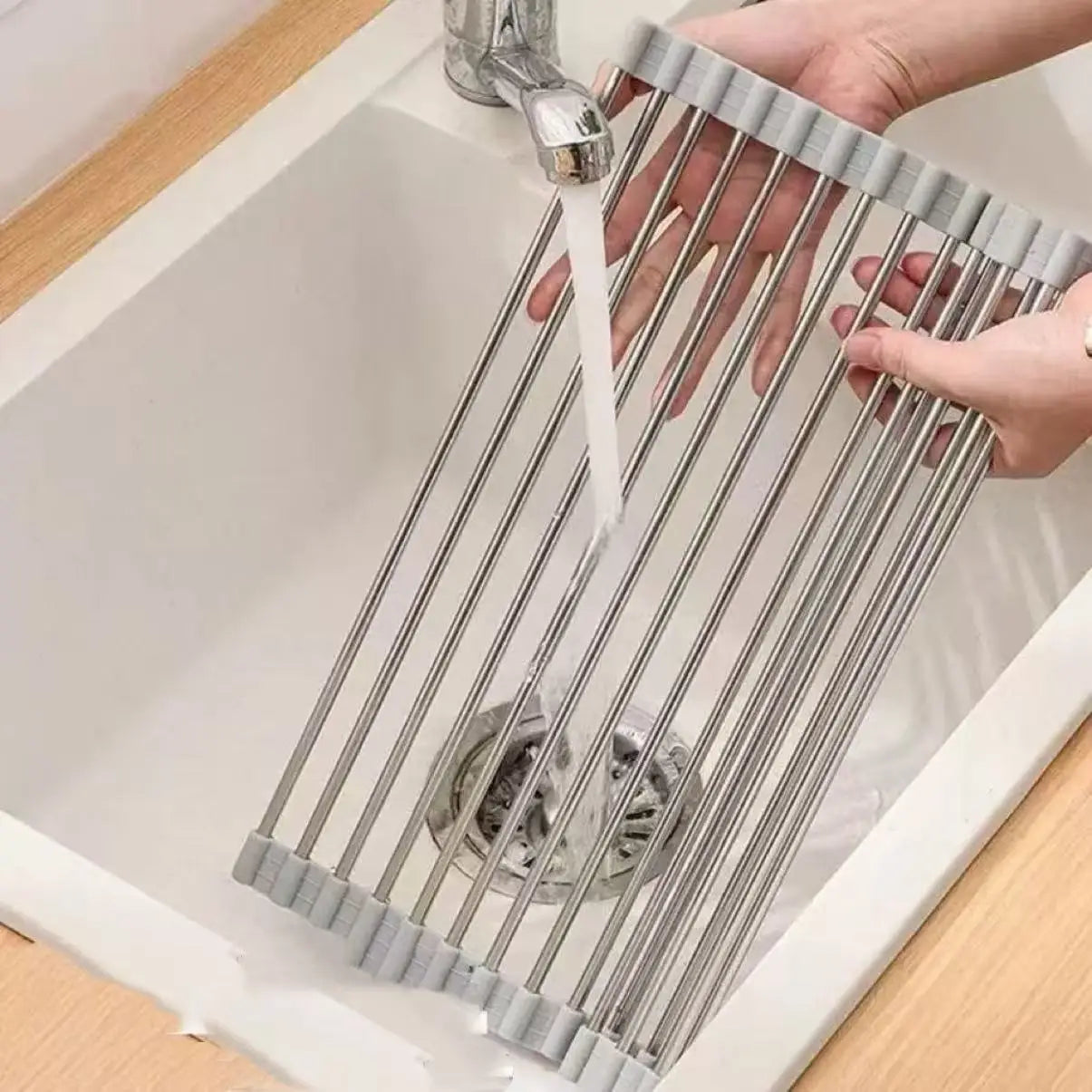 Iron Dish Drying Rack with Drain Spout - EazerHome