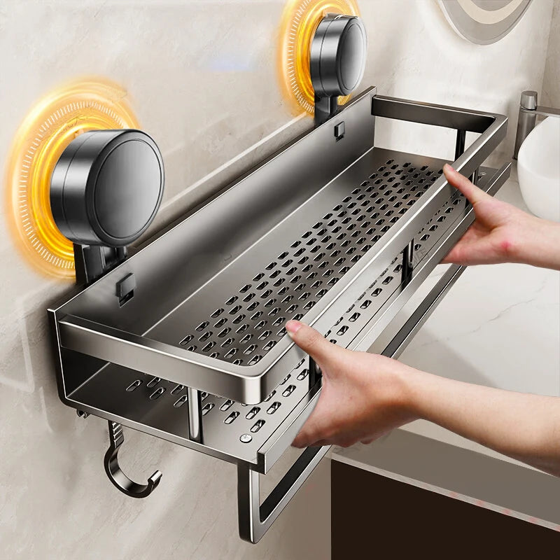 No-Drill Suction Bathroom Rack - EazerHome