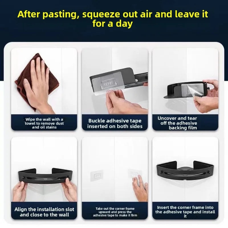 No-Drill Adhesive Shower Shelf Set - EazerHome