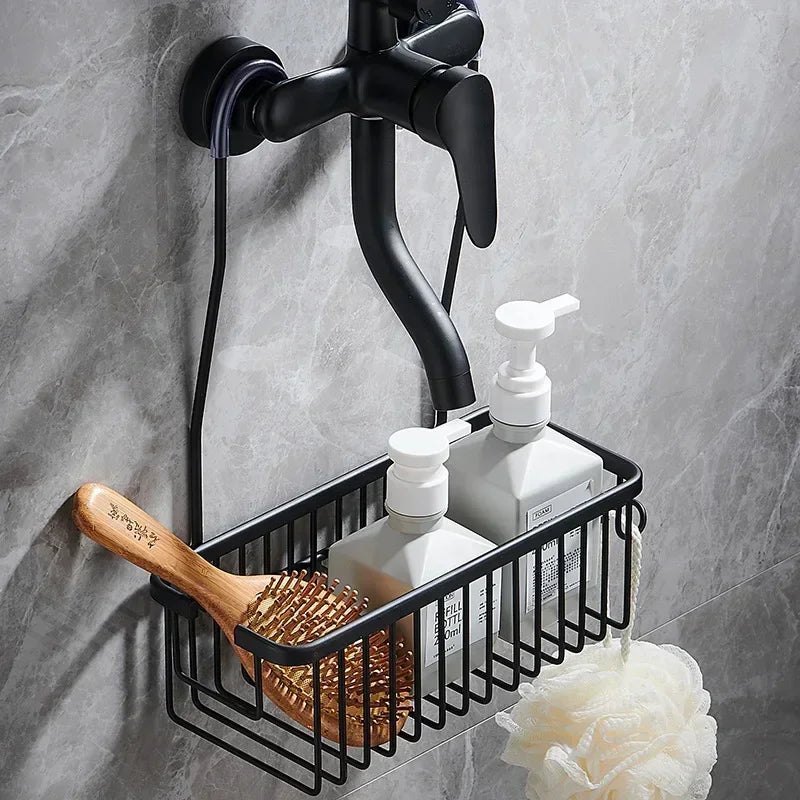 No-Drill Aluminium Shower Shelf - EazerHome