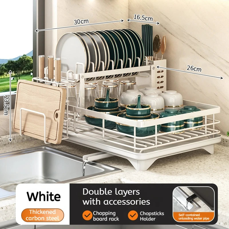 Adjustable Stainless Steel Dish Drying Rack - EazerHome