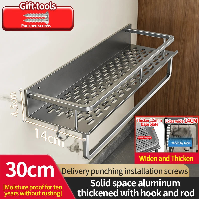 Aluminium Wall-Mounted Bathroom Shelf - EazerHome