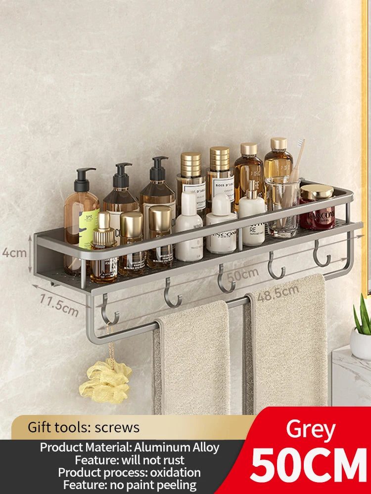 Aluminium Wall-Mounted Bathroom Shelf - EazerHome