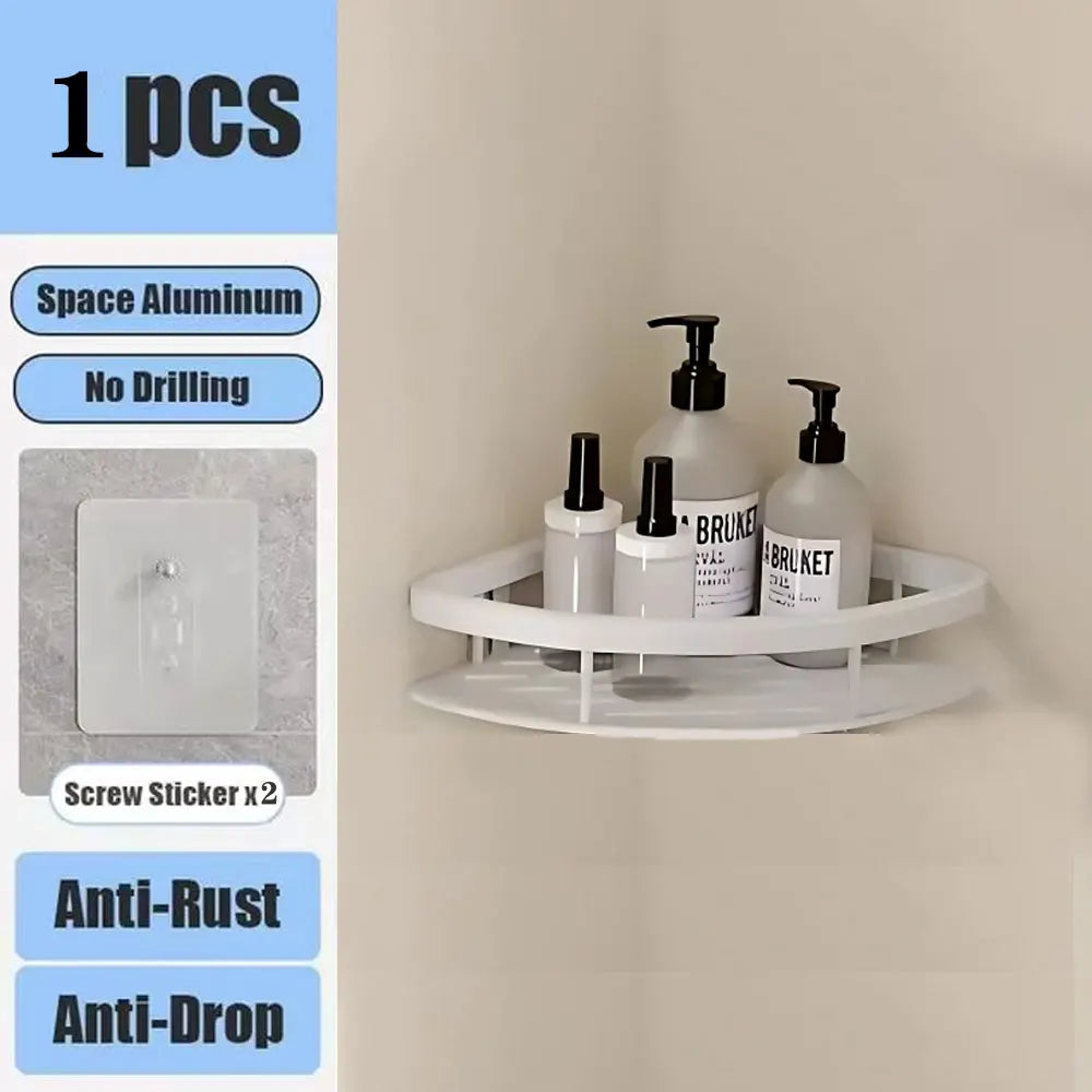 No-Drill Wall-Mounted Shower Corner Shelf - EazerHome