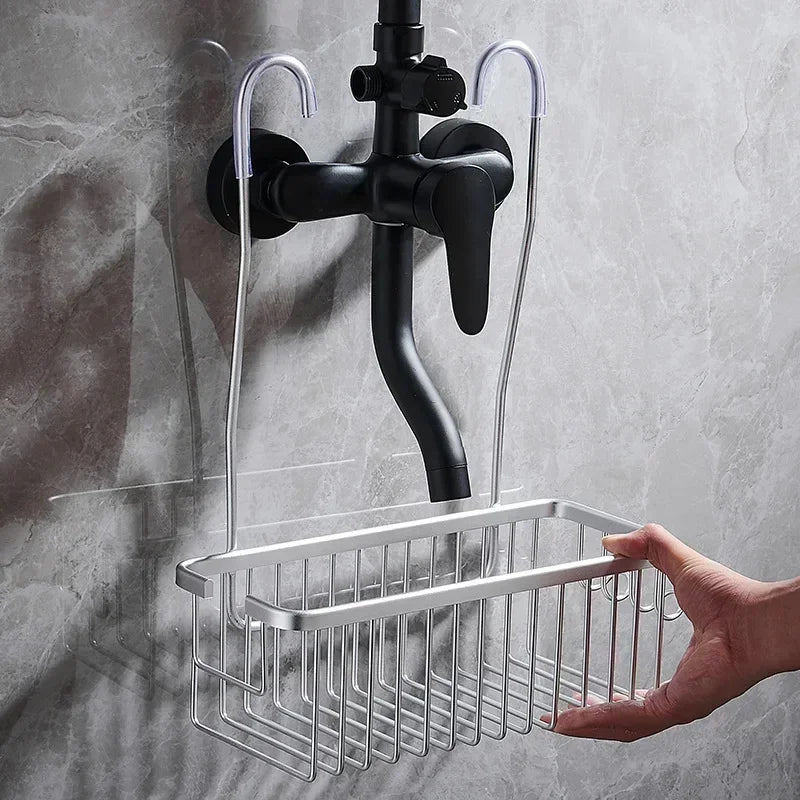 No-Drill Aluminium Shower Shelf - EazerHome