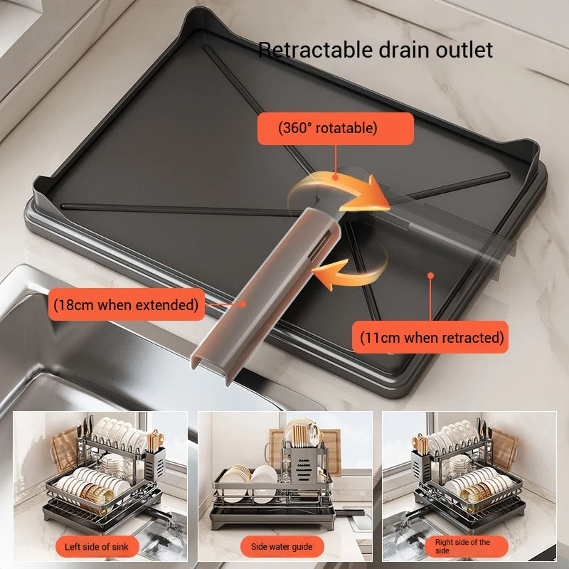Adjustable Stainless Steel Dish Drying Rack - EazerHome