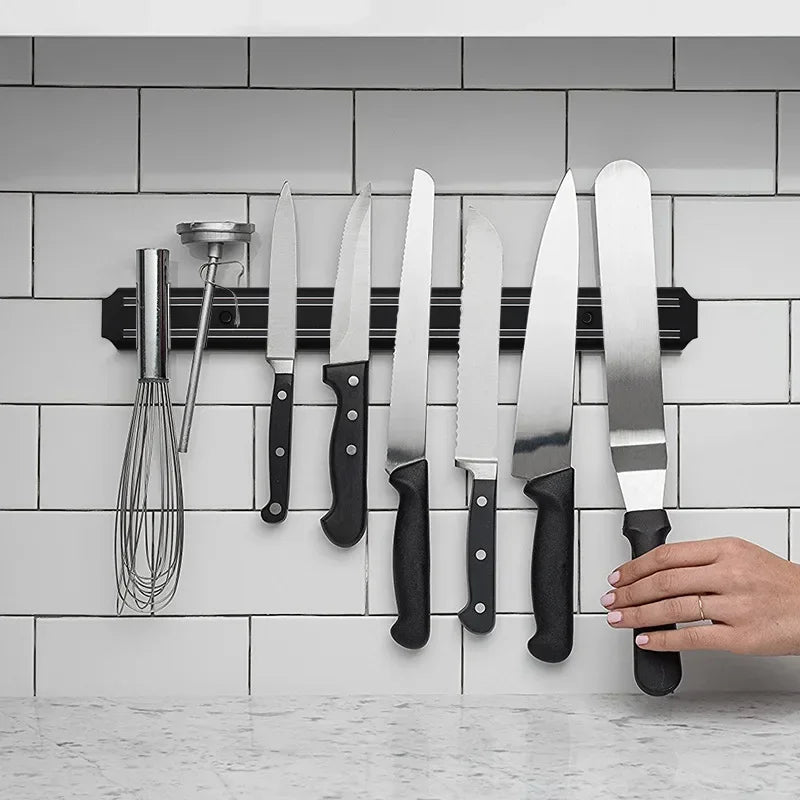 Multipurpose Magnetic Knife Rack Strip Household Kitchen Tools Space-Saving Wall Mounted Magnet Knives Holder With Rack