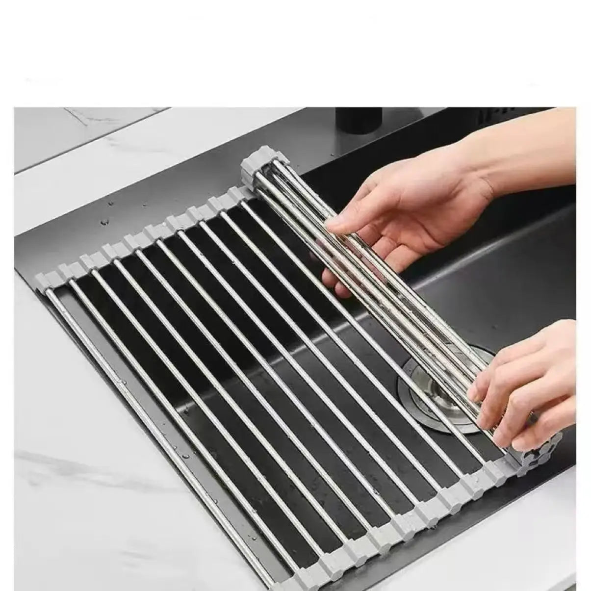 Iron Dish Drying Rack with Drain Spout - EazerHome