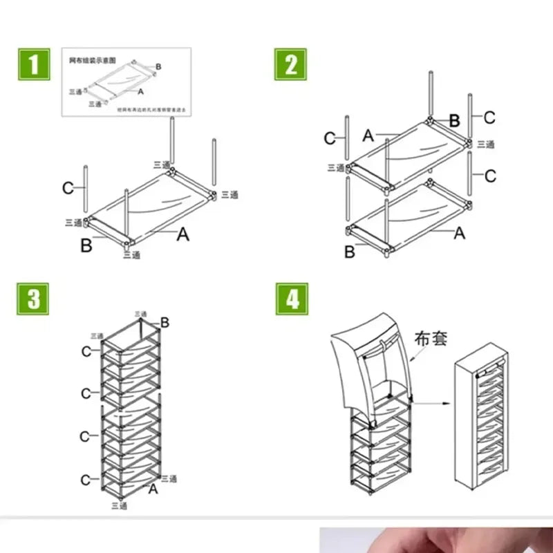 Simple shoe rack rack door door household dormitory joints with multi-function dustproof storage artifact assembly shoe cabinet
