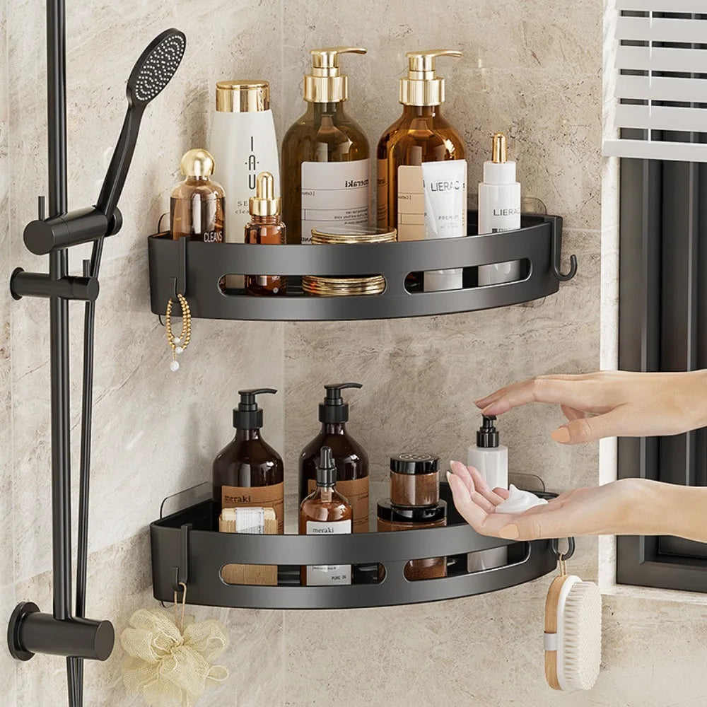 No-Drill Adhesive Shower Shelf Set - EazerHome