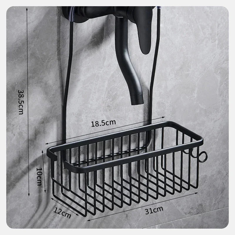 No-Drill Aluminium Shower Shelf - EazerHome