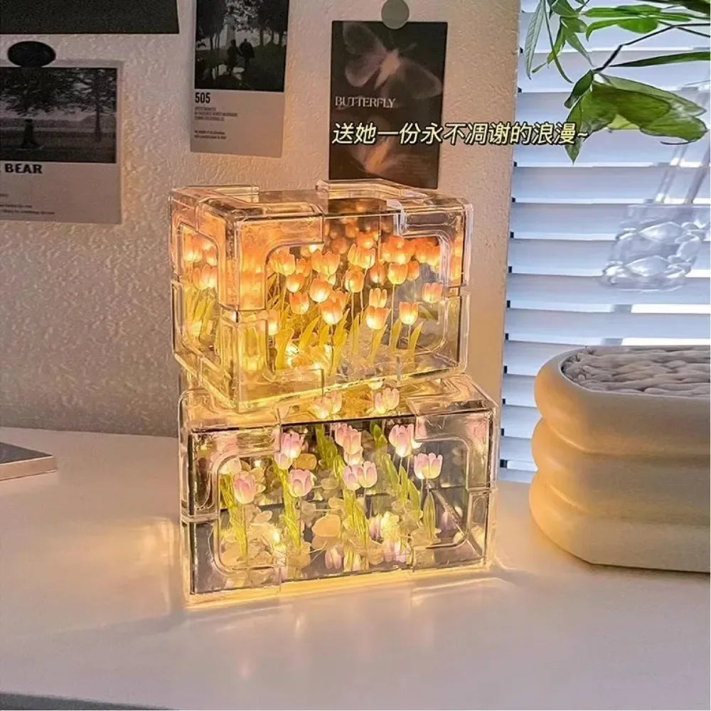 DIY Tulip Flower Cube Night Lamp Kit - EazerHome