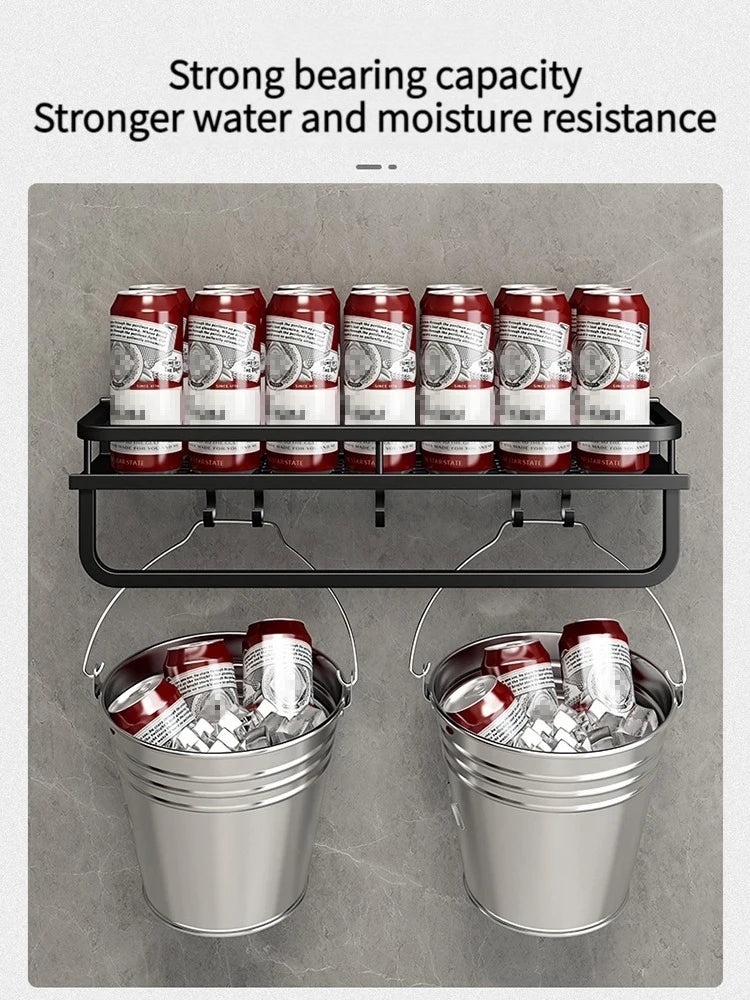 50CM/60CM Aluminum Bathroom Shelf Shelves Shampoo Makeup Storage Holder Kitchen Organizer Wall Mounted Rack Access