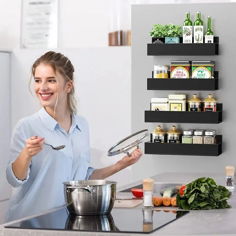Magnetic Fridge Spice Storage Shelf - EazerHome