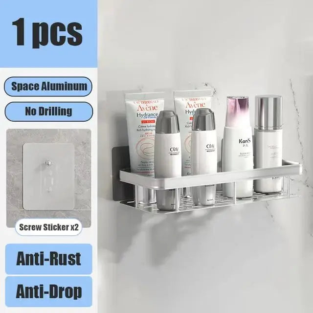 No-Drill Wall-Mounted Shower Corner Shelf - EazerHome