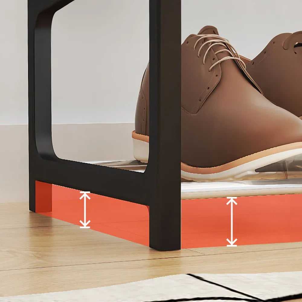 Simple Shoe Rack Metal Shoe Shelf Footwear Shoe Rack Living Room Space Saving Shoes Organizer Stand Holder Black Shoe Shelf