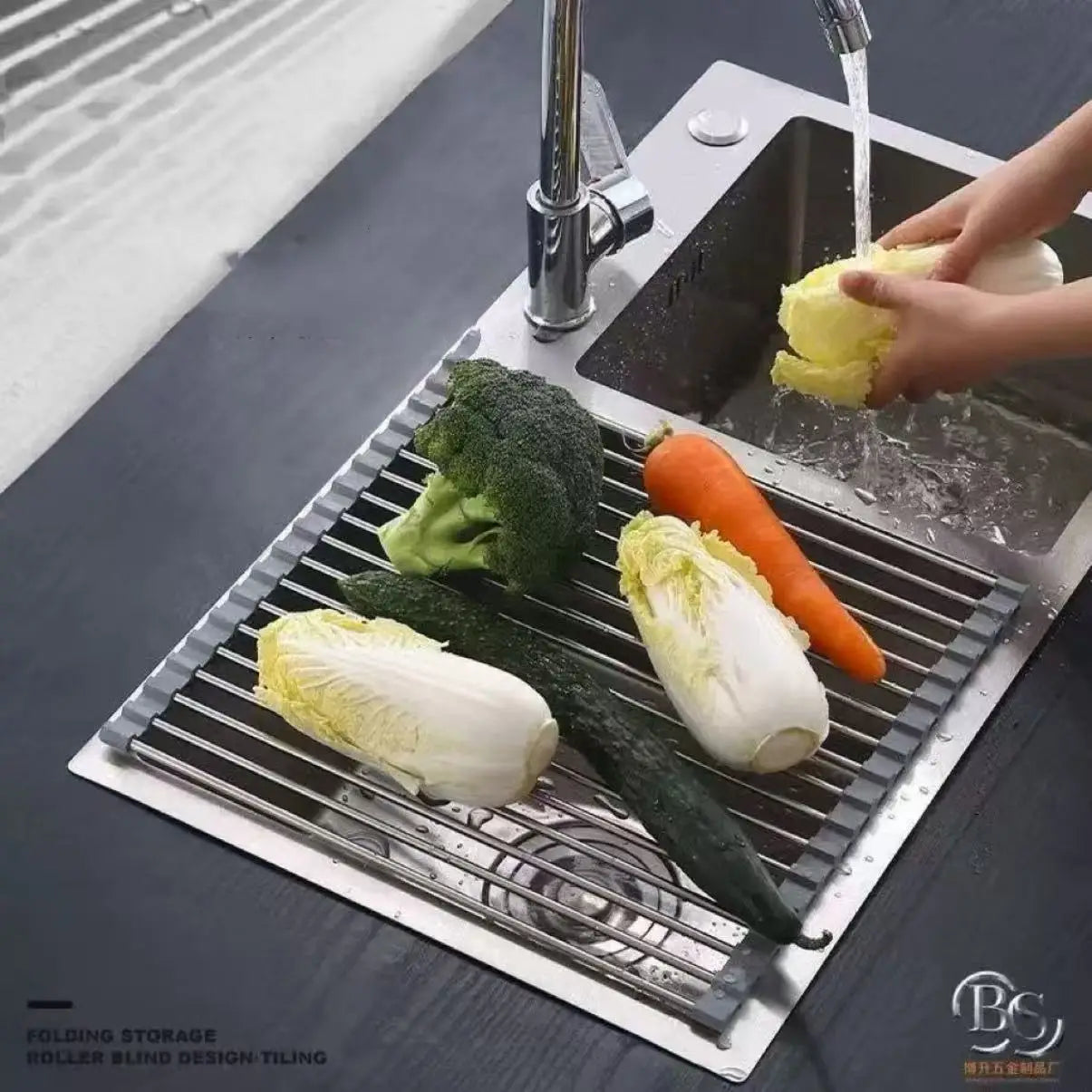 Iron Dish Drying Rack with Drain Spout - EazerHome