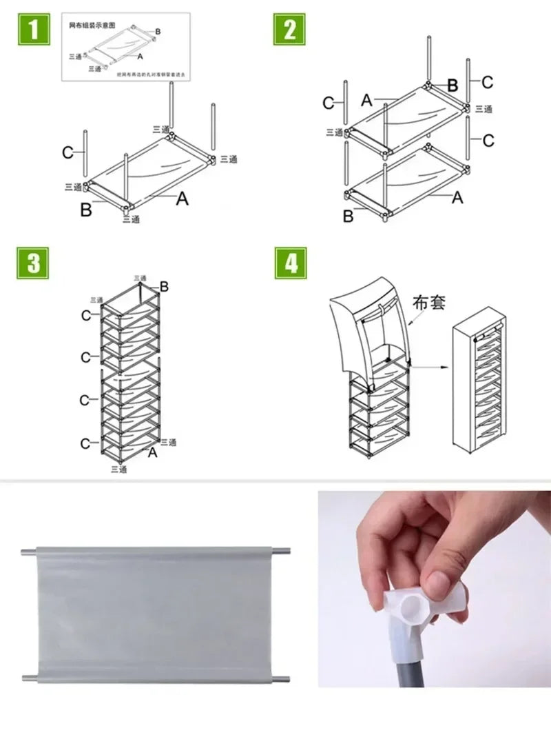 Simple shoe rack rack door door household dormitory joints with multi-function dustproof storage artifact assembly shoe cabinet