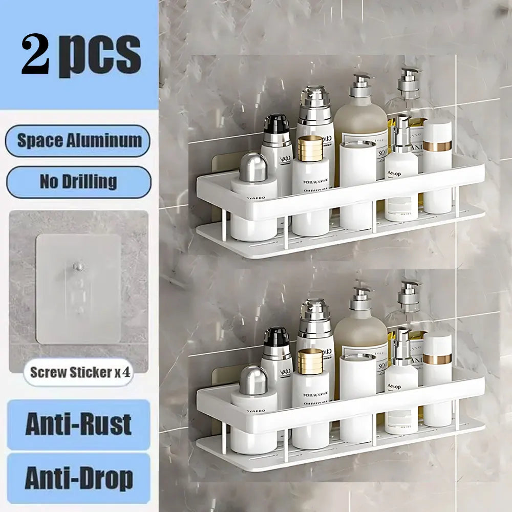 No-Drill Wall-Mounted Shower Corner Shelf - EazerHome