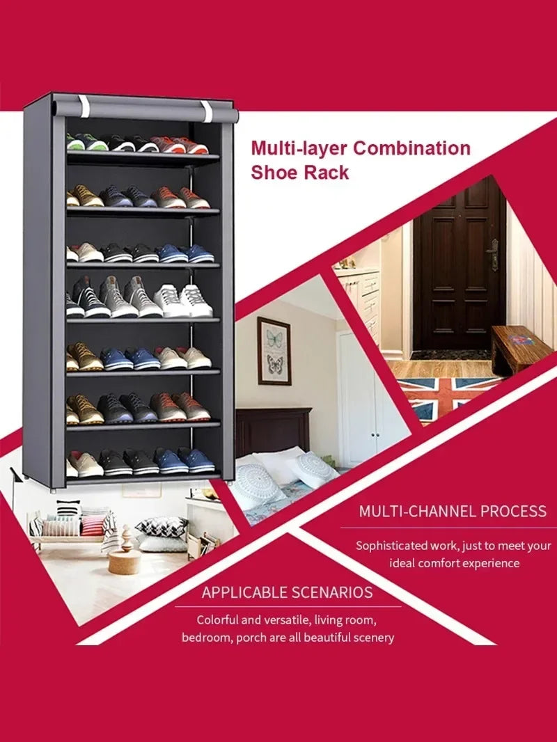 Simple shoe rack rack door door household dormitory joints with multi-function dustproof storage artifact assembly shoe cabinet