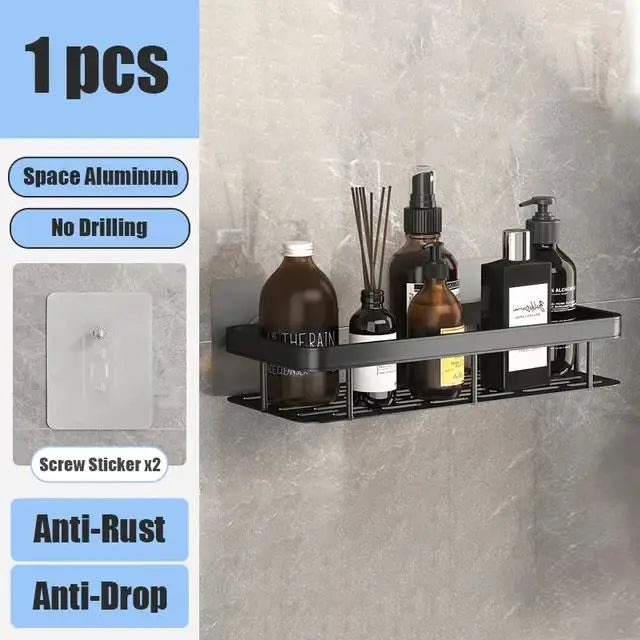 No-Drill Wall-Mounted Shower Corner Shelf - EazerHome