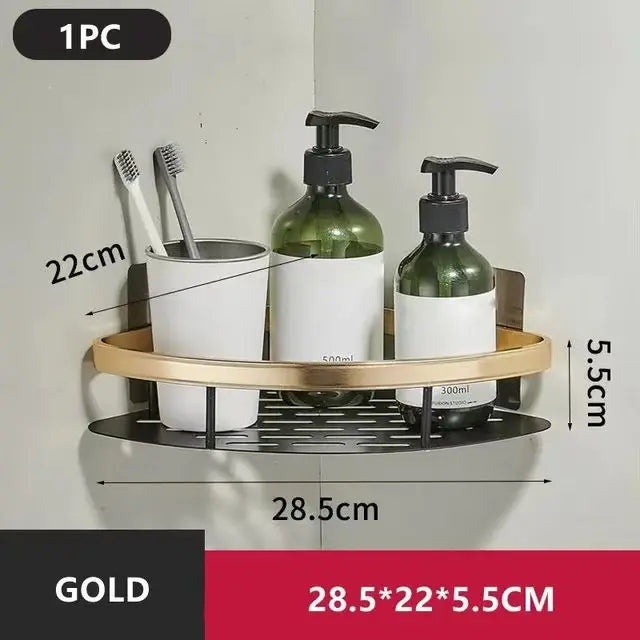 No-Drill Wall-Mounted Shower Corner Shelf - EazerHome