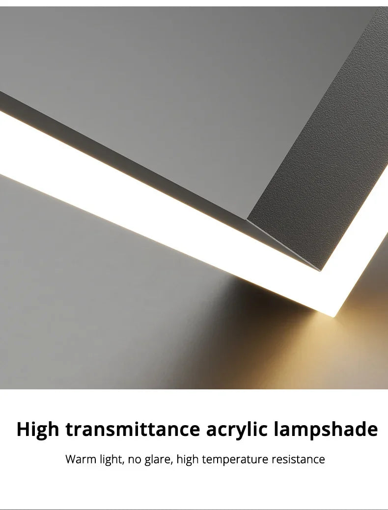 Nordic Square Led Ceiling Chandelier Dimmable for Dining Living Room Center Table Bedroom Pendant Light Minimalist Decor Fixture