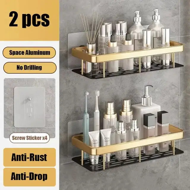 No-Drill Wall-Mounted Shower Corner Shelf - EazerHome