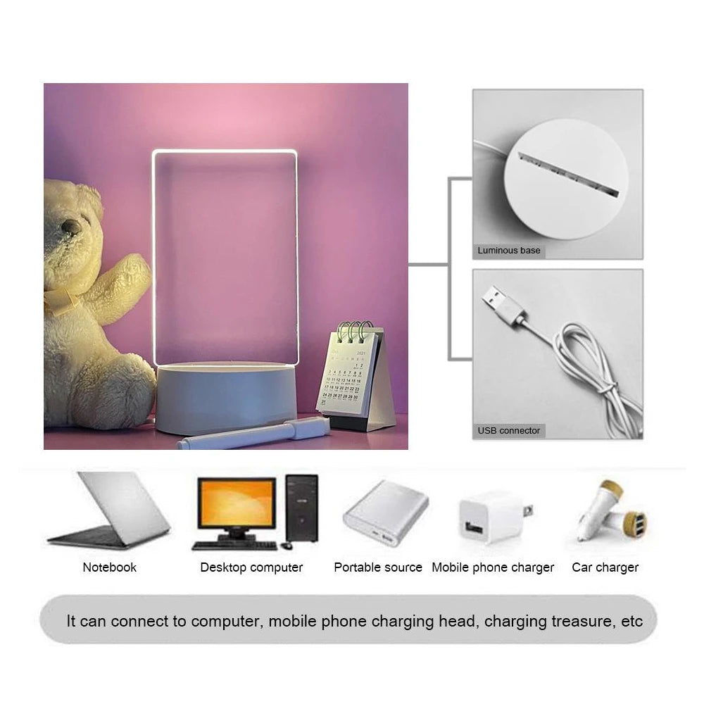 USB LED Acrylic Message Night Light - EazerHome