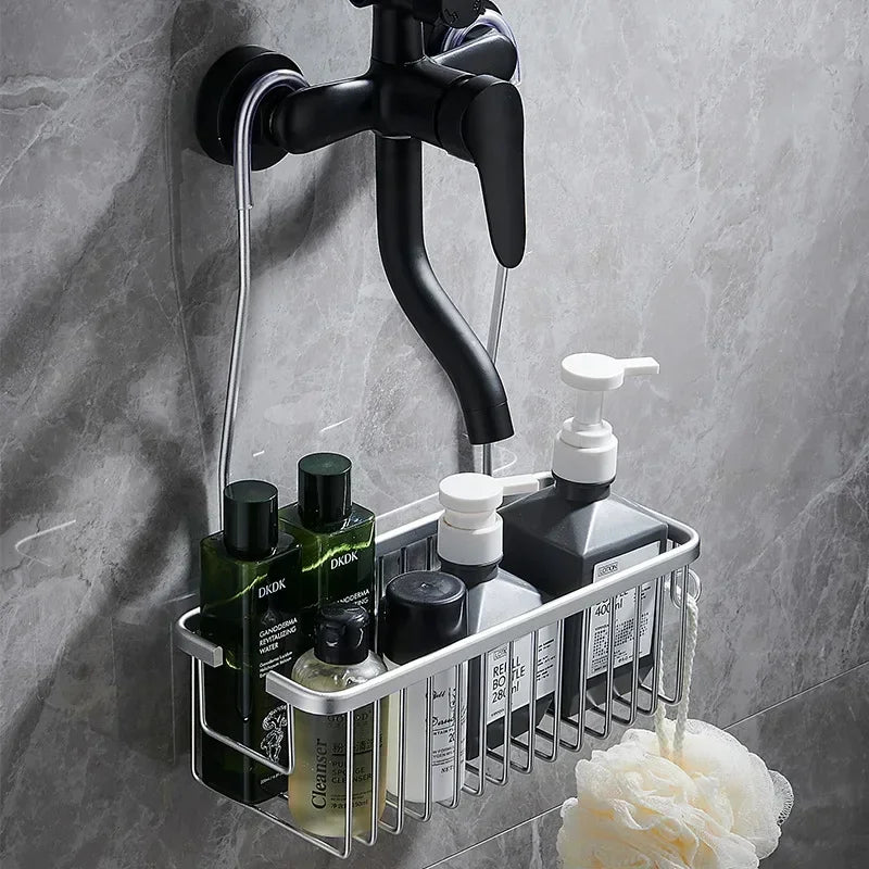 No-Drill Aluminium Shower Shelf - EazerHome
