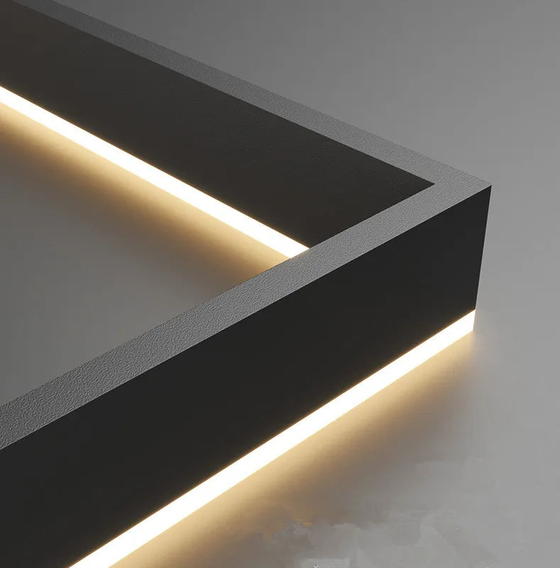 Nordic Square Led Ceiling Chandelier Dimmable for Dining Living Room Center Table Bedroom Pendant Light Minimalist Decor Fixture