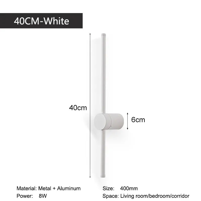 Indoor 360° Rotatable LED Wall Lamps with EU/US Plug Switch for Bedroom TV Background Long Strip Black Copper LED Wall Lights