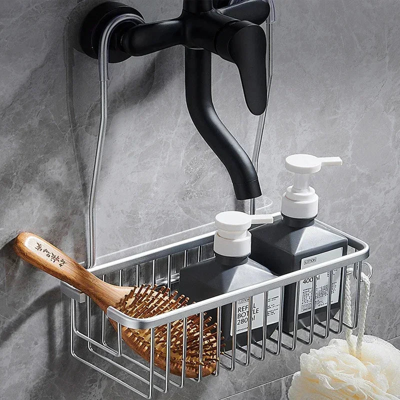 No-Drill Aluminium Shower Shelf - EazerHome