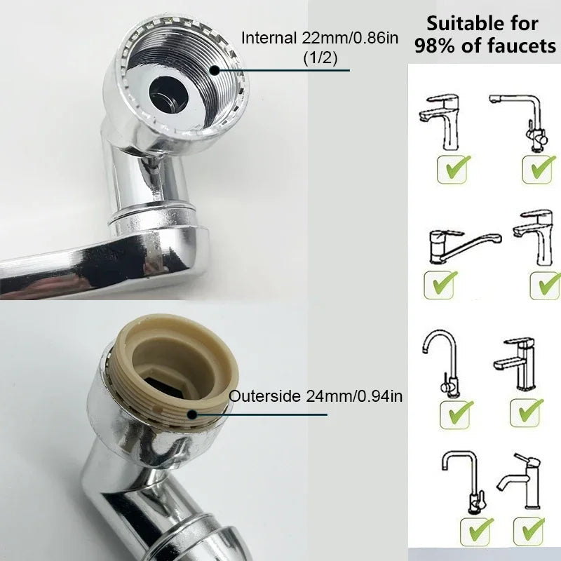 1080° Rotatable Tap Sprayer Head - EazerHome