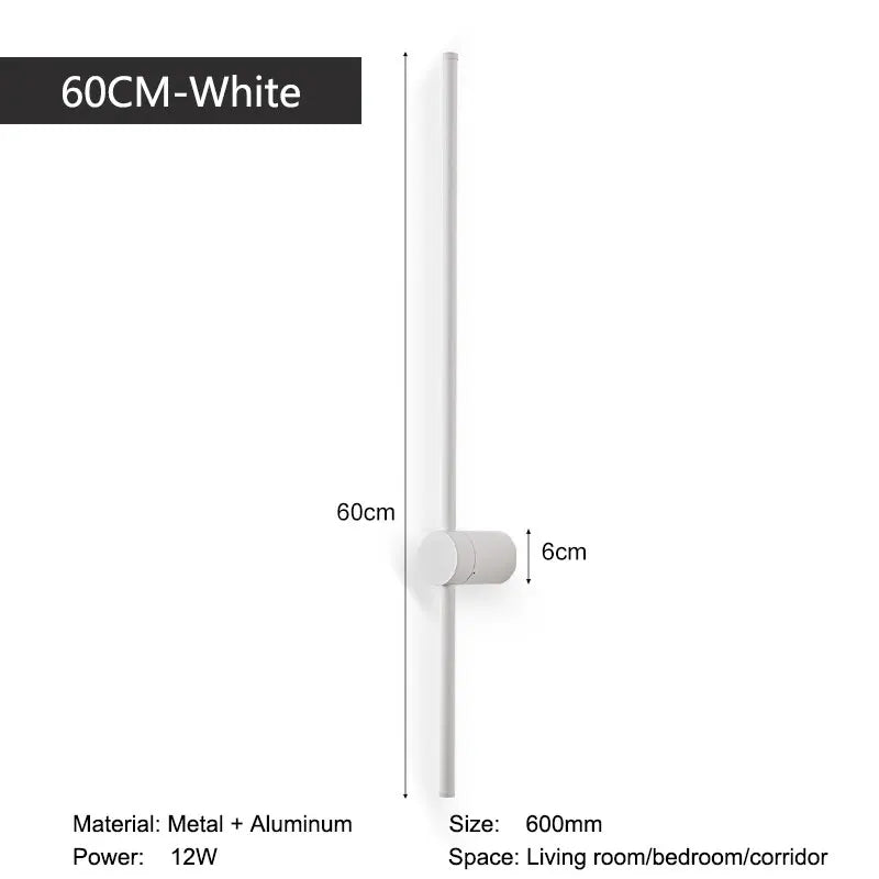 Indoor 360° Rotatable LED Wall Lamps with EU/US Plug Switch for Bedroom TV Background Long Strip Black Copper LED Wall Lights