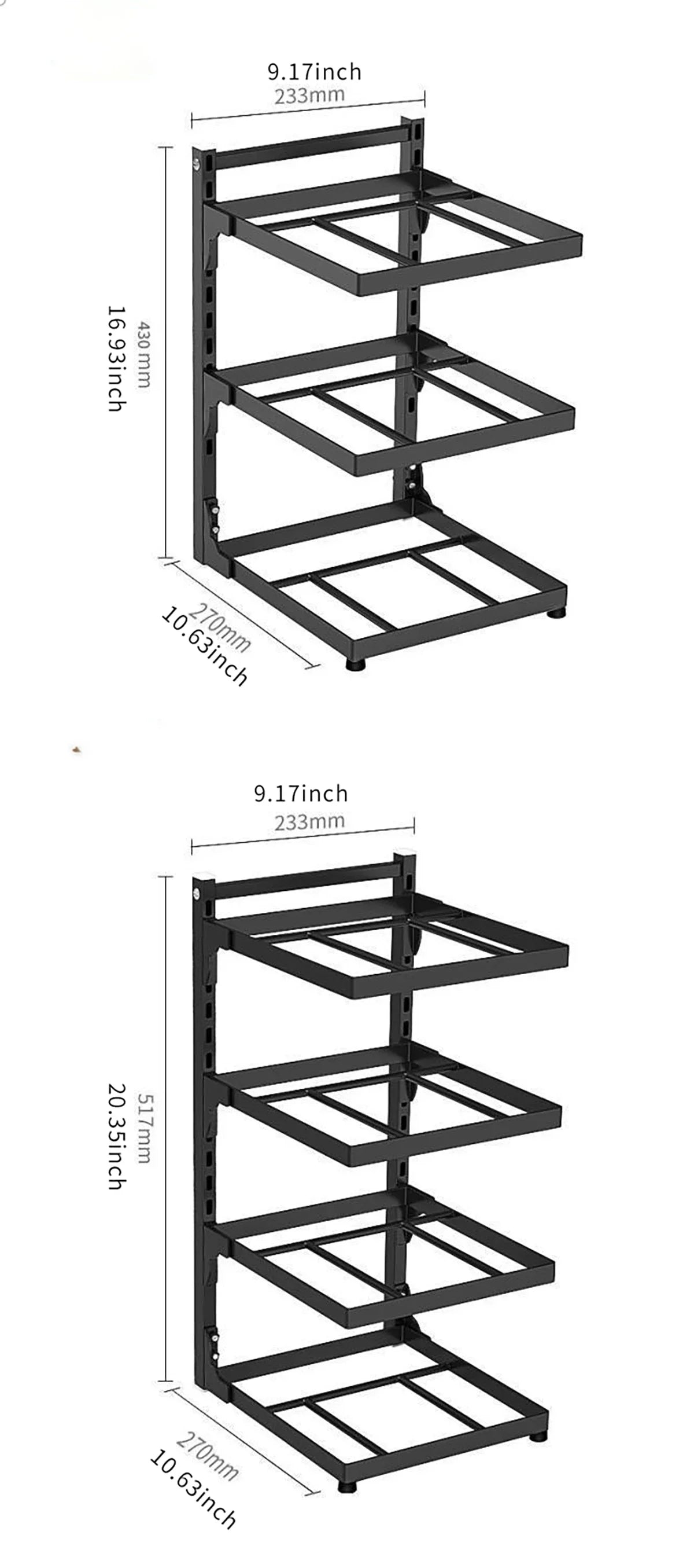 Kitchen Sink Storage Rack Multi-Layer Cooker Storage Rack for Home Stovetop Cabinets Adjustable Pot Rack Pantry Storage