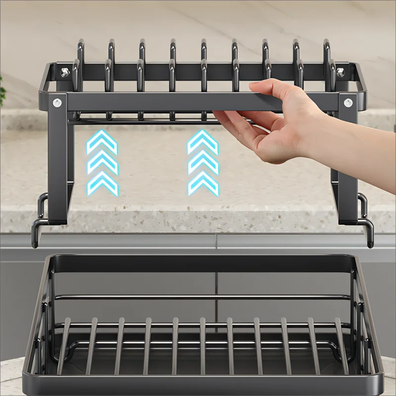 Adjustable Stainless Steel Dish Drying Rack - EazerHome